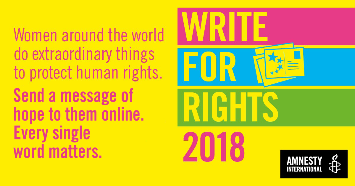 Why Write For Rights works Amnesty International UK