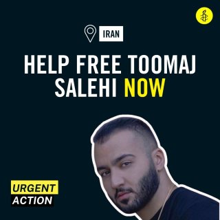 Iran, help free toomaj salehi now, urgent action with image of Toomaj