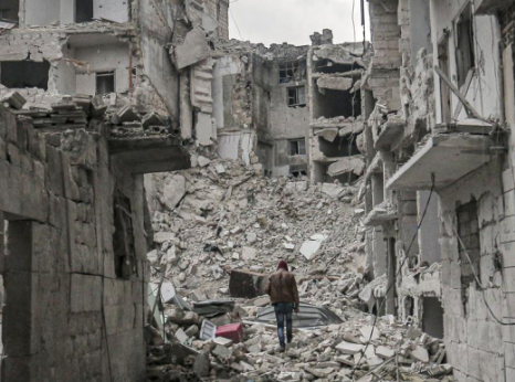 An image of a destoryed city in Syria