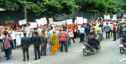 	Amnesty International Thailand demonstration at Burmese (Myanmar) embassy in Bangkok