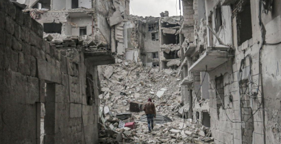 An image of a destoryed city in Syria