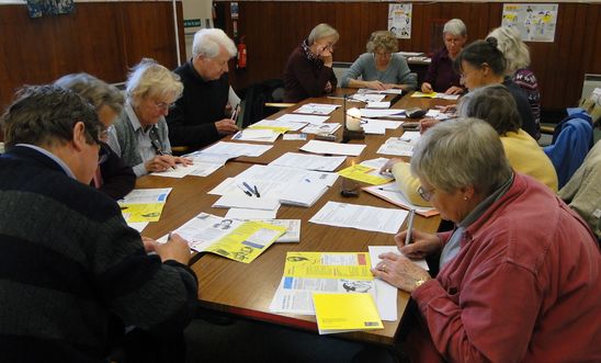 Group writing letters for the Write for Rights 2014 campaign