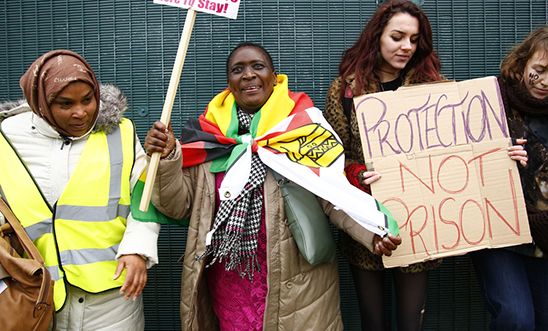 Demonstration calling for the closure of Yarl's Wood Immigration Removal Centre in Essex, 18 November 2017