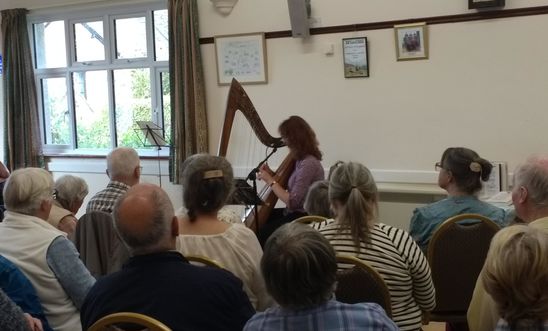 Harp player and audience