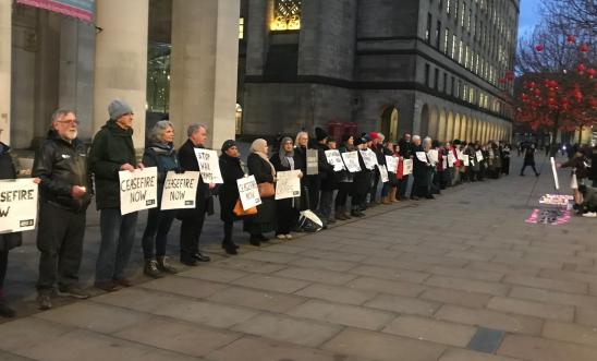 Manchester Amnesty 17th silent vigil for Palestine and Israel