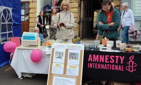 Our Amnesty stall at the Chippy Festival