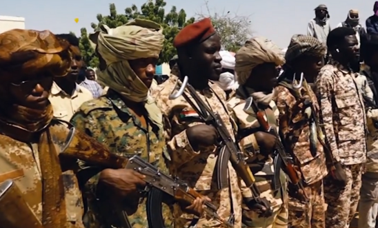 An RSF unit carrying a combination of imported AK-pattern rifles in Nyala, south west Sudan