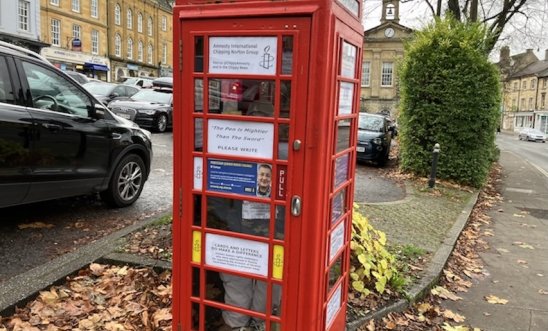 Chippy Amnesty display in the redphone box