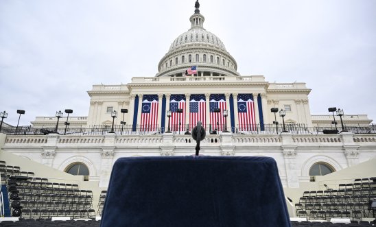 A dramatic shot of Capitol Hill in Washington DC