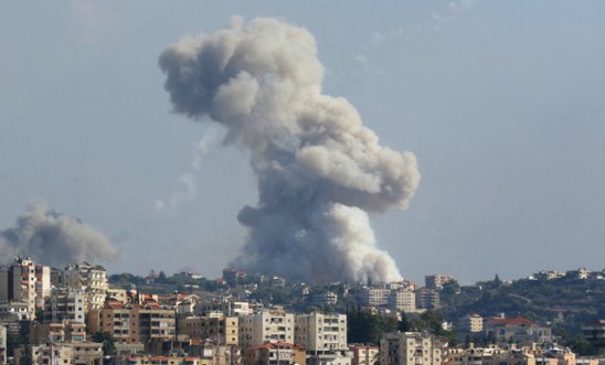 Smoke billows from a site targeted by Israeli shelling in the southern Lebanese village of Zaita on September 23, 2024. The Israeli military on September 23 told people in Lebanon to move away from Hezbollah targets and vowed to carry out more "extensive and precise" strikes against the Iran-backed group.