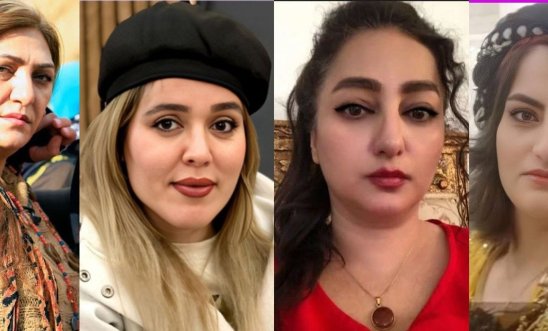 From left to right: Baran Saedi, Soma Mohammadrezaei, Leila Pashaei, Sohaila Motaei. The four Kurdish women’s rights activists were arrested after they participated in IWD events