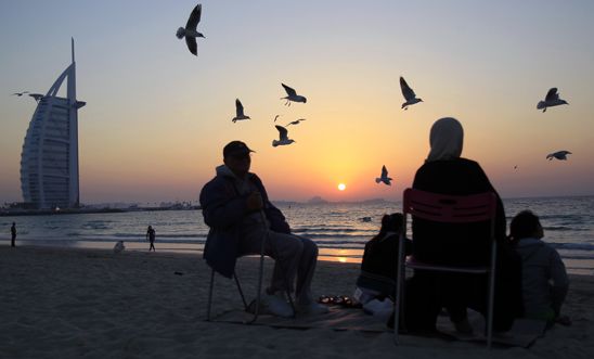 Palm Jumeirah beach in Dubai