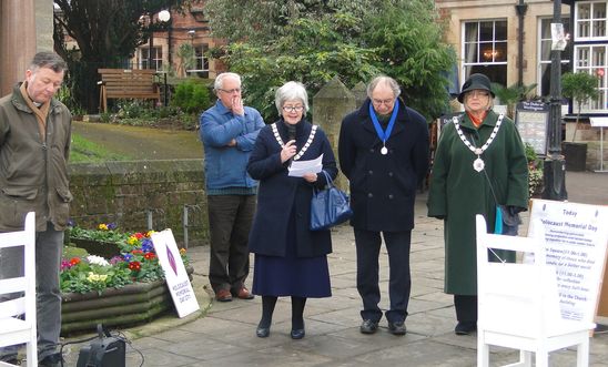 The day of commemoration and reflection is introduced by the Mayor of Minehead.