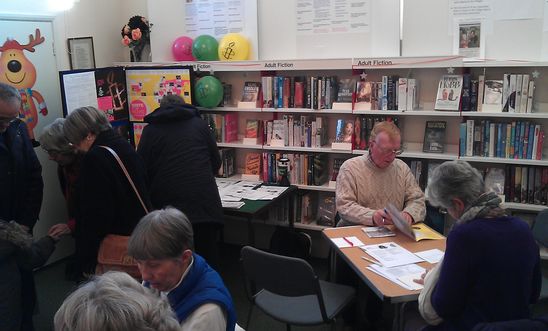 Greeting card signing at Adderbury Library