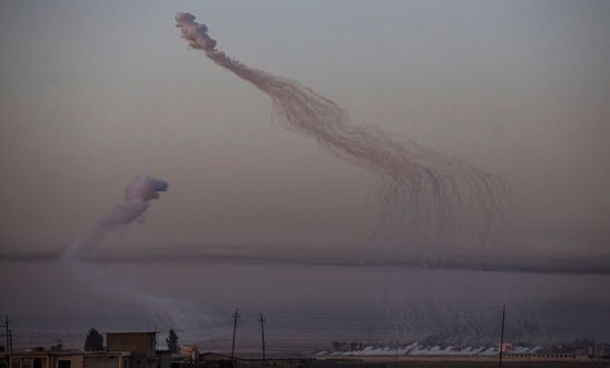 white phosphorus and water